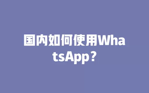 国内如何使用WhatsApp？ 一